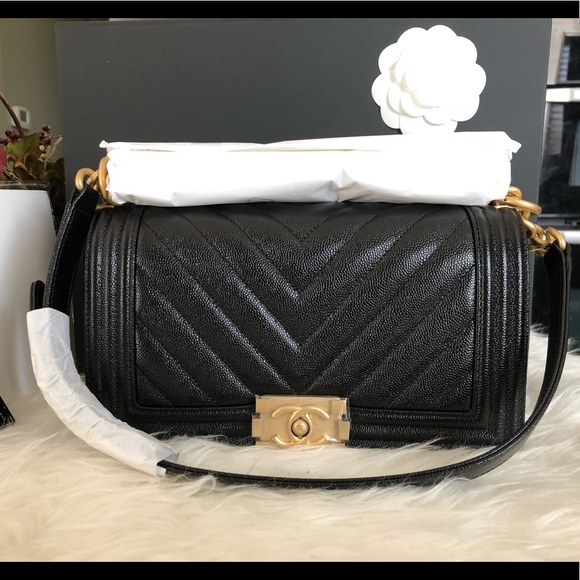 CHANEL Handbags - New Chanel caviar boy bag gold hw old medium